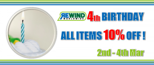 REWIND BIRTHDAY SALE! All items 10% OFF!!